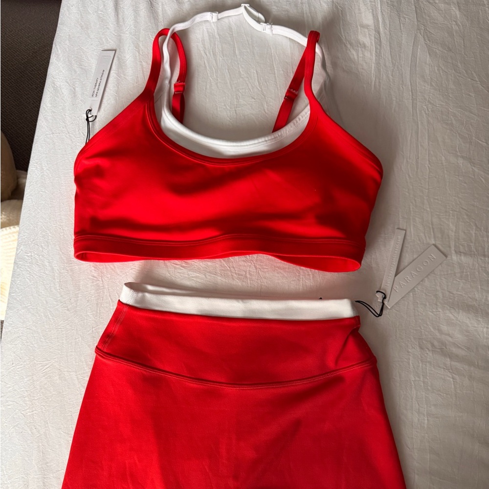NEW PARAGON Red and White Double layered shorts set